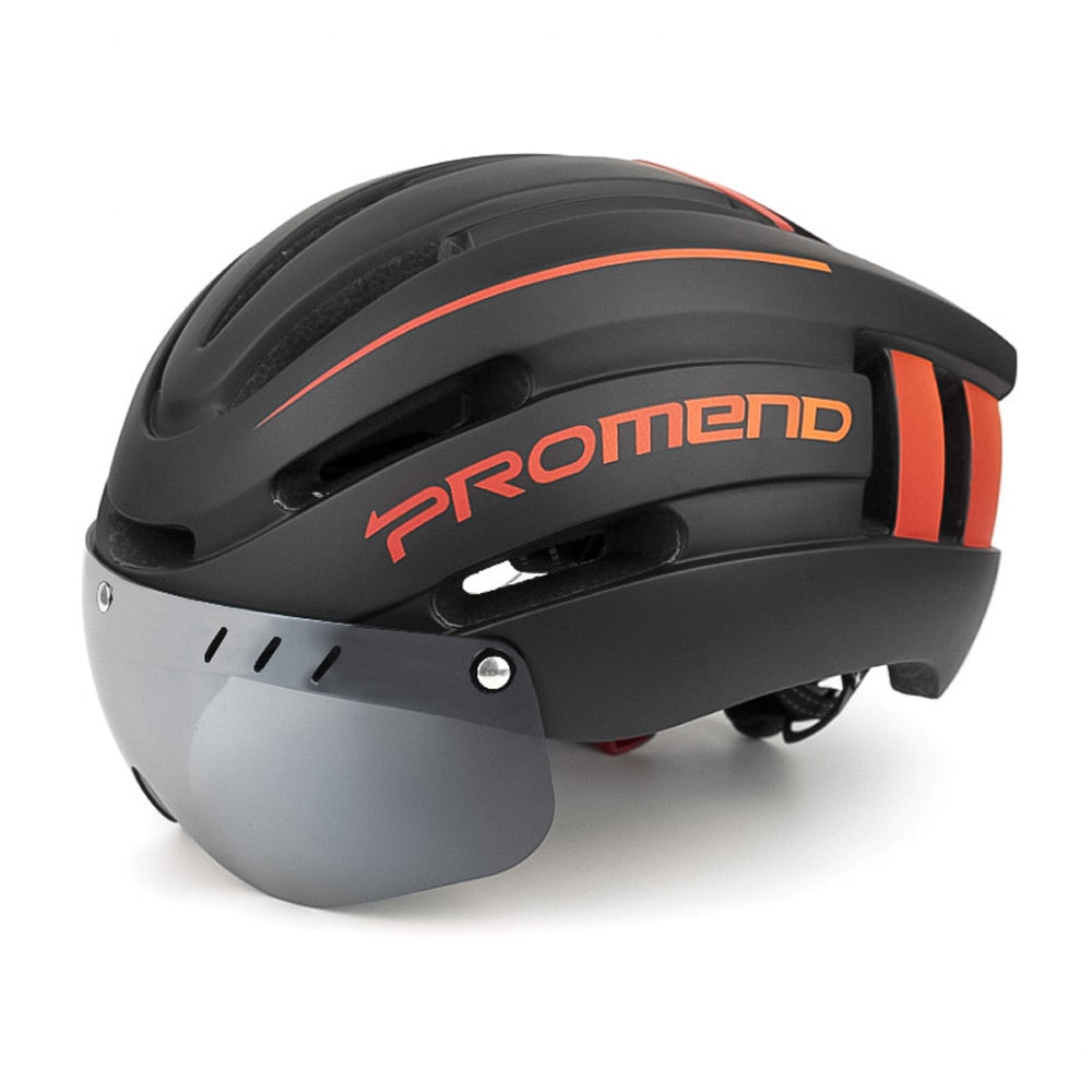 Casco de bicicleta luz LED recargable, ajustable moldeado integralmente.