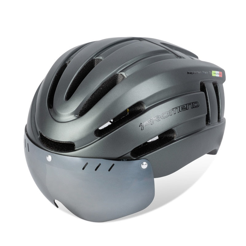 Casco de bicicleta luz LED recargable, ajustable moldeado integralmente.